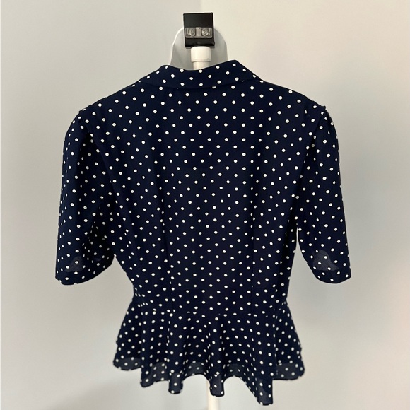 Vintage Amy-Deb Polka Dot Peplum Top - Picture 4 of 10
